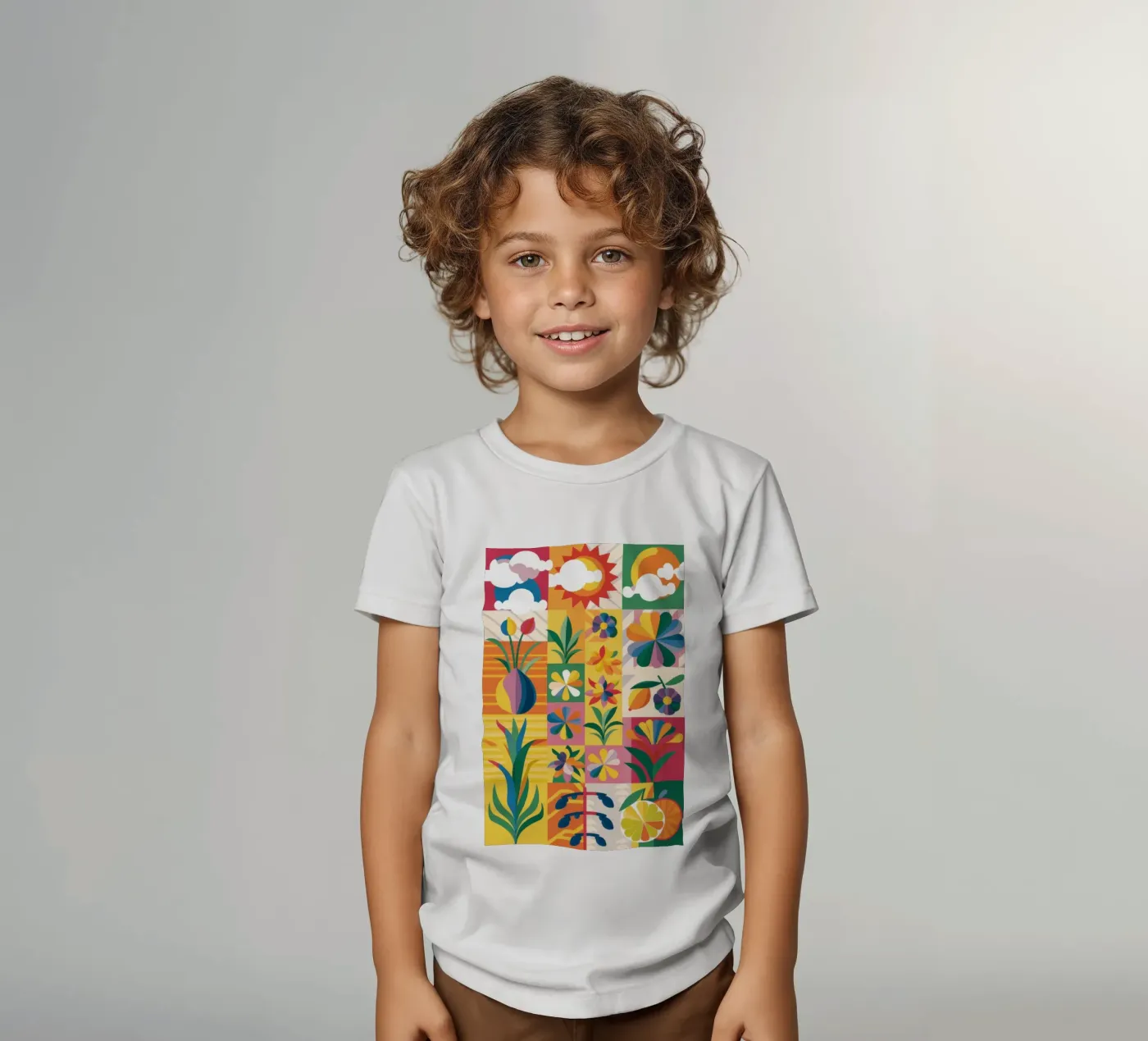 Eclectic Garden Patchwork kinder t-shirt van Solar Paint