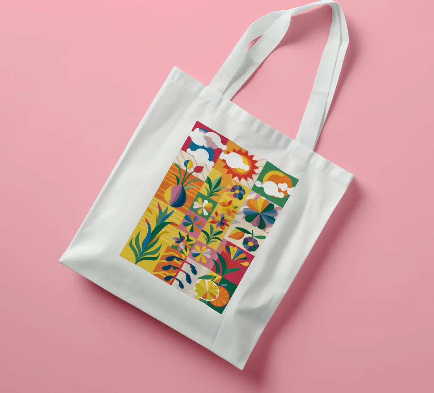 Eclectic Garden Patchwork tote bag by Solar Paint