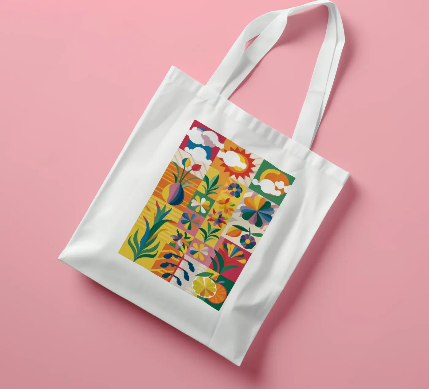 Eclectic Garden Patchwork tote bag by Solar Paint