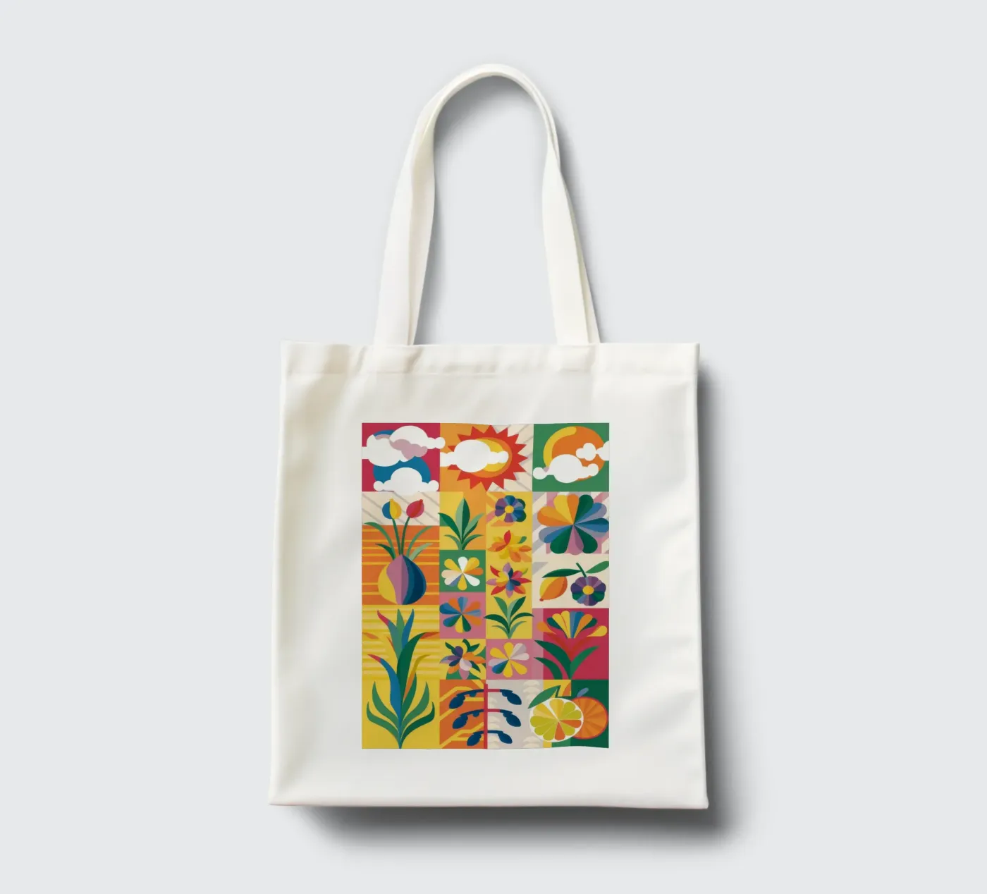 Eclectic Garden Patchwork tote bag by Solar Paint