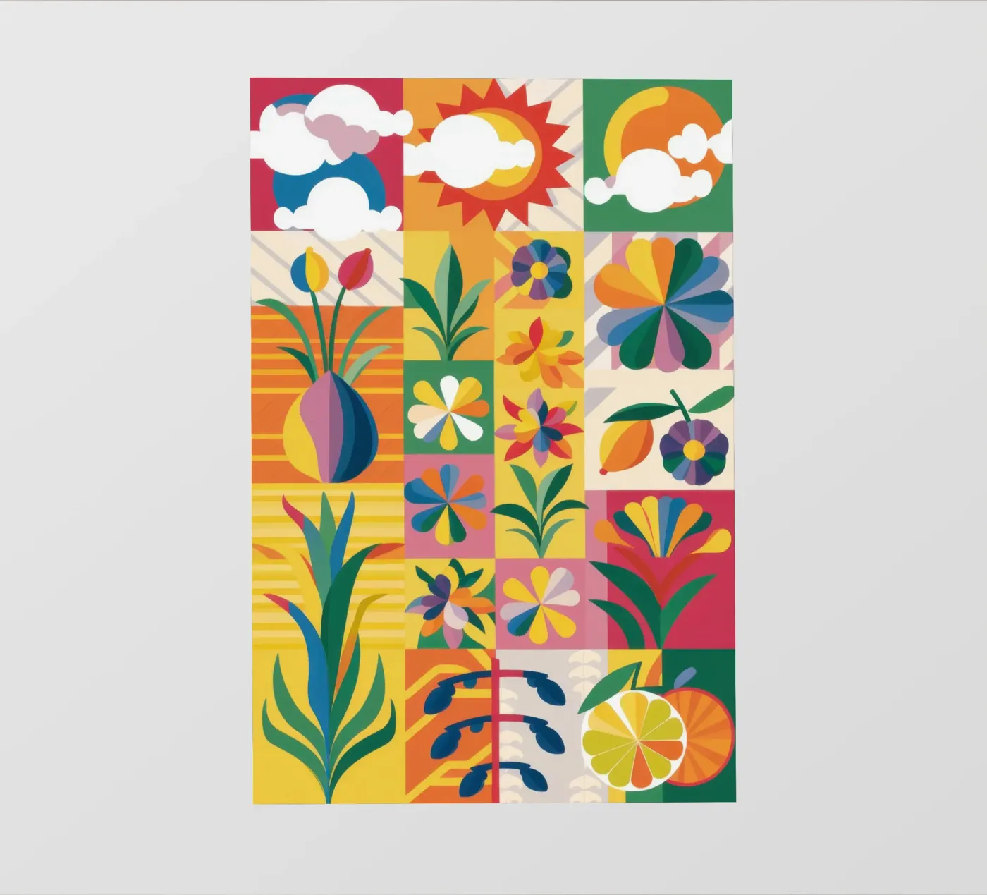 Eclectic Garden Patchwork fotobehang van Solar Paint