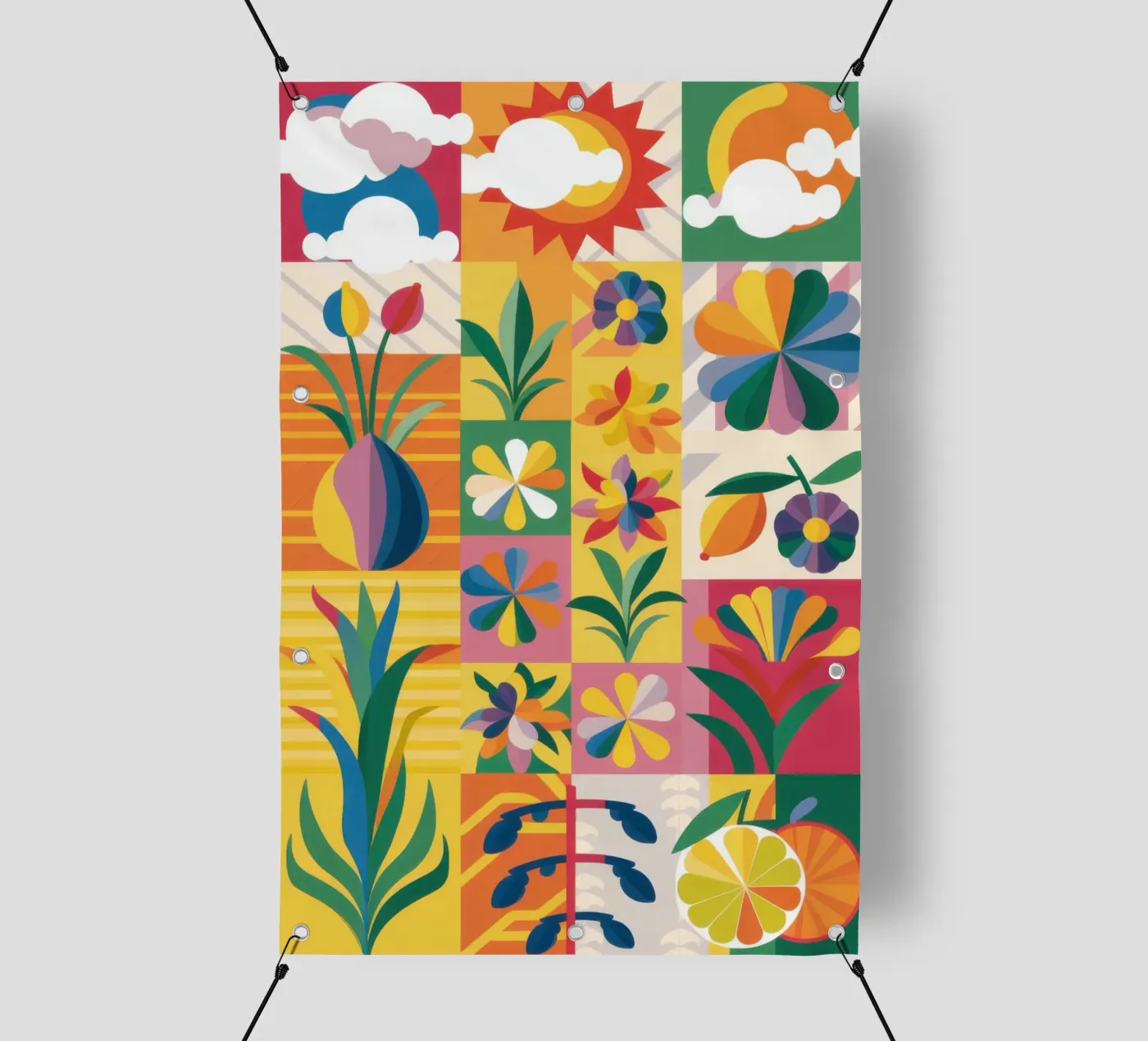 Eklektischer Garten Patchwork PVC Plane von Solar Paint