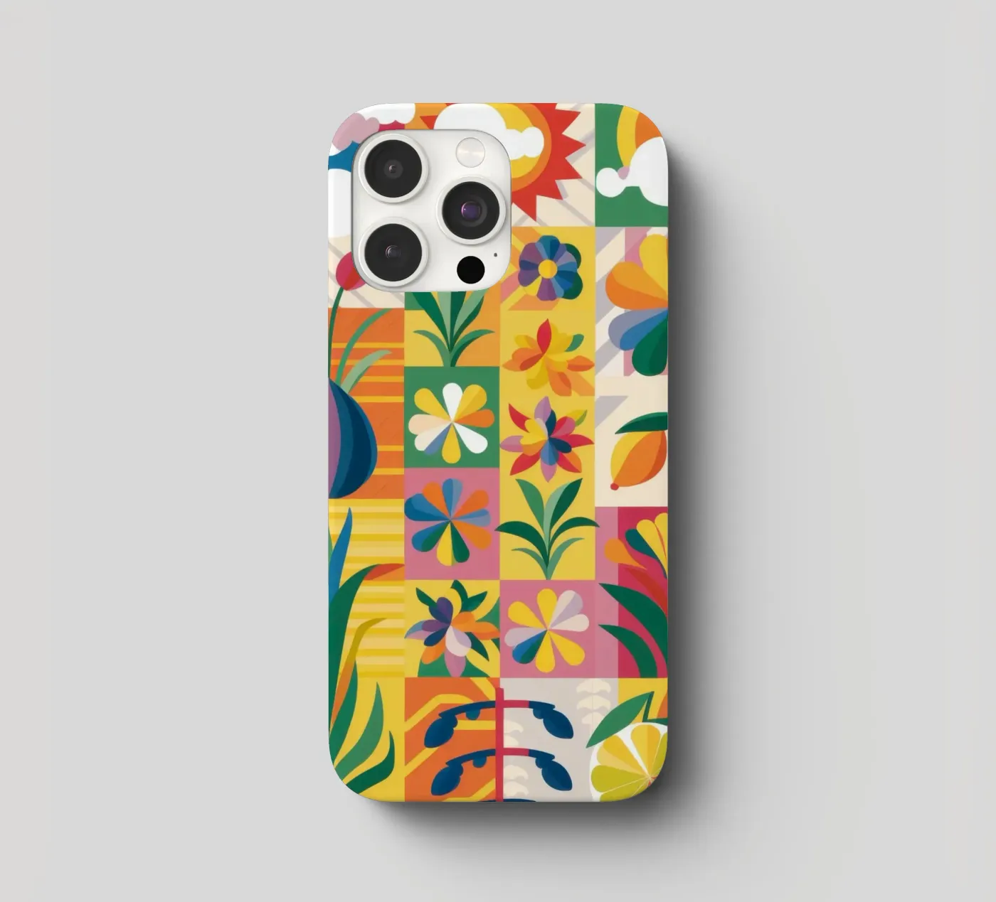 Eclectic Garden Patchwork iphone case by Solar Paint