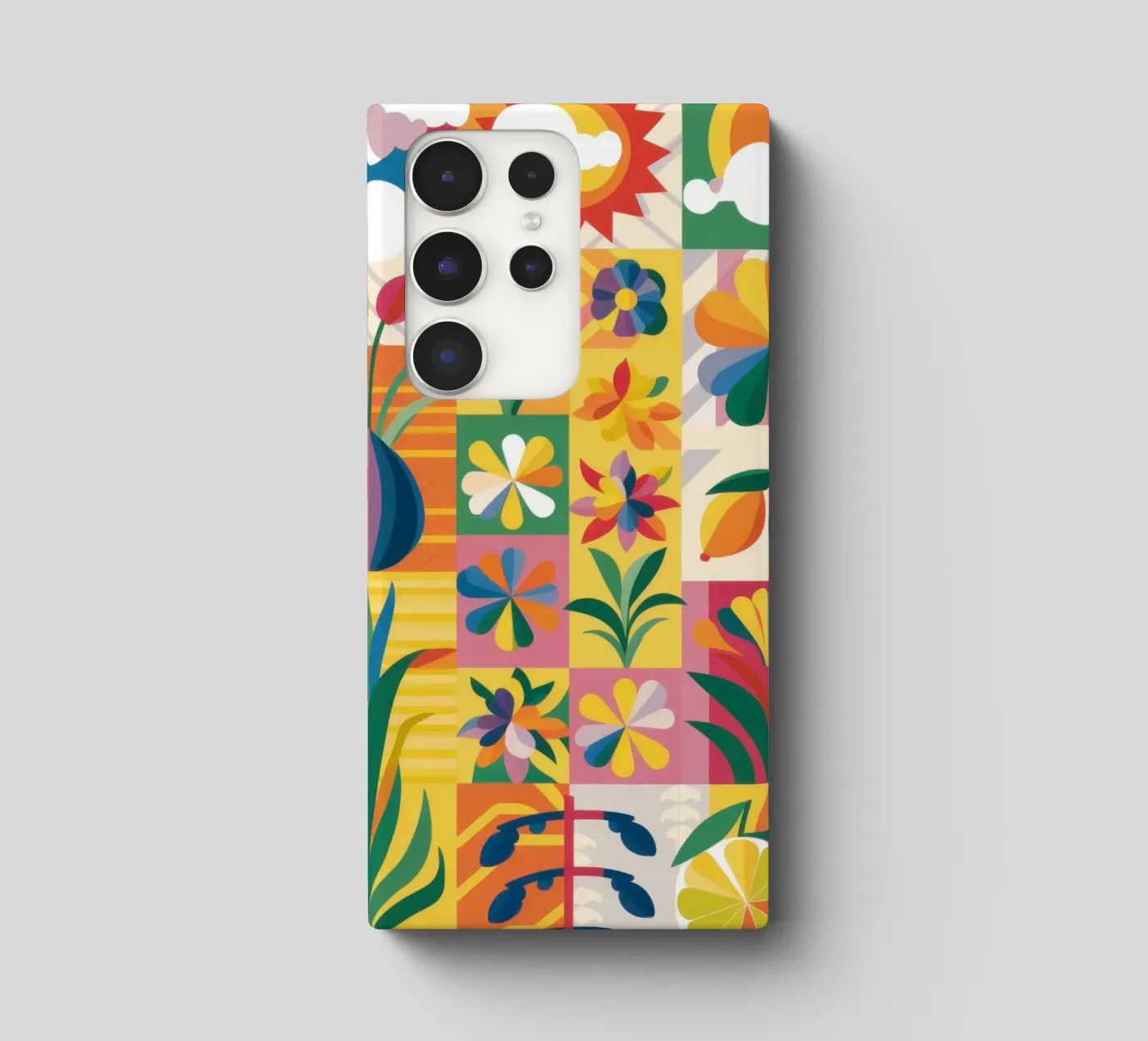 Eclectic Garden Patchwork samsung phone case by Solar Paint