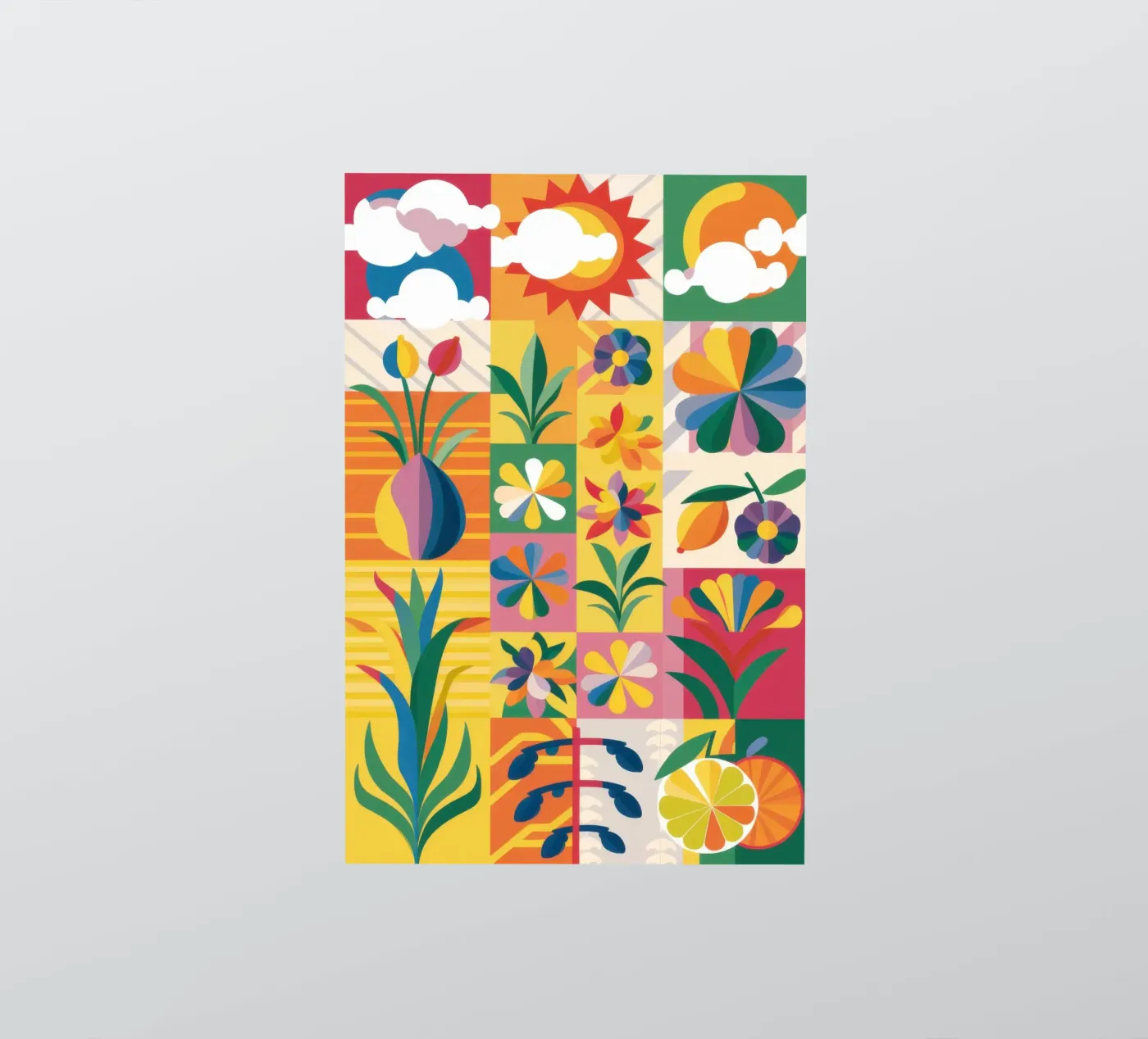 Eklektischer Garten Patchwork Sticker von Solar Paint