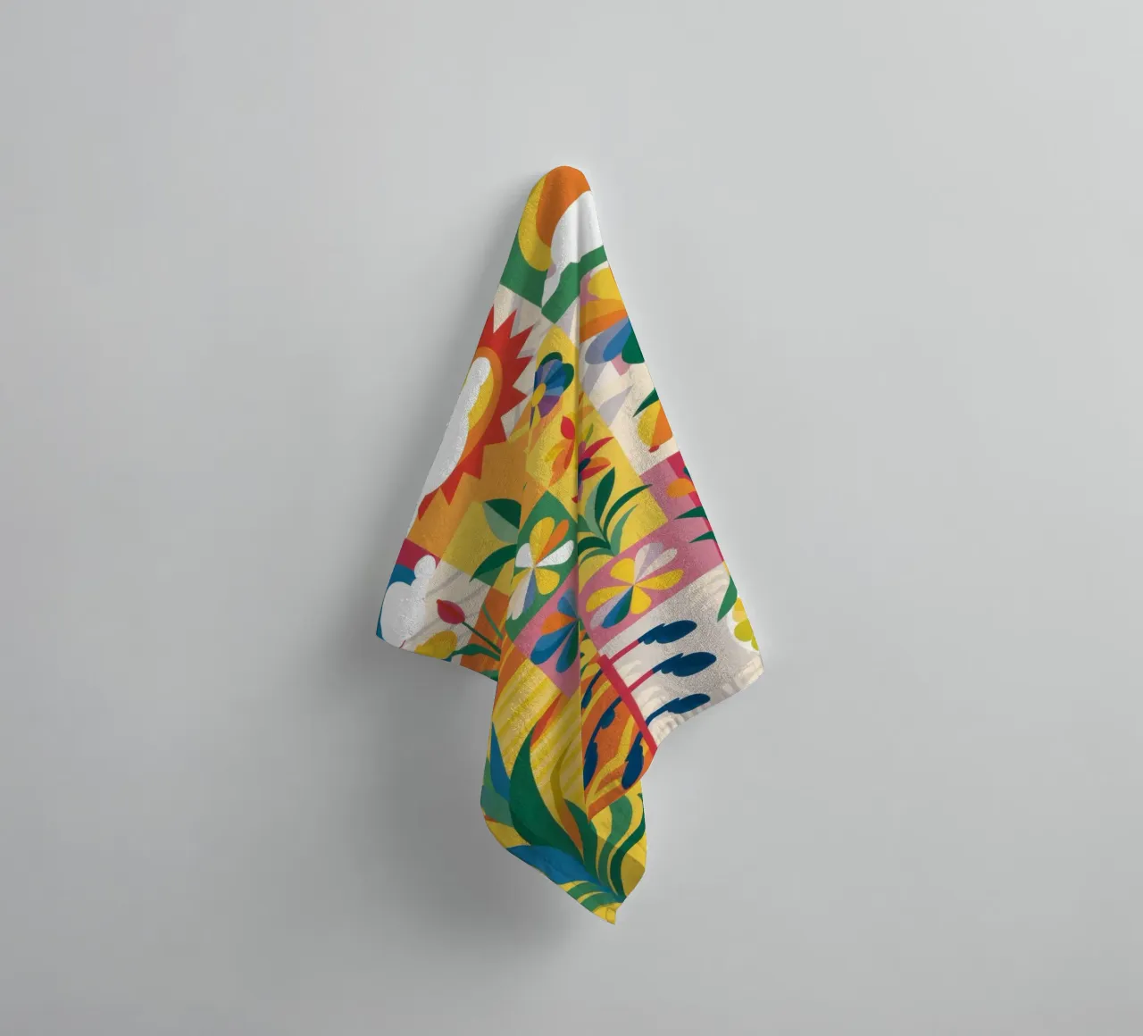 Eclectic Garden Patchwork towel by Solar Paint