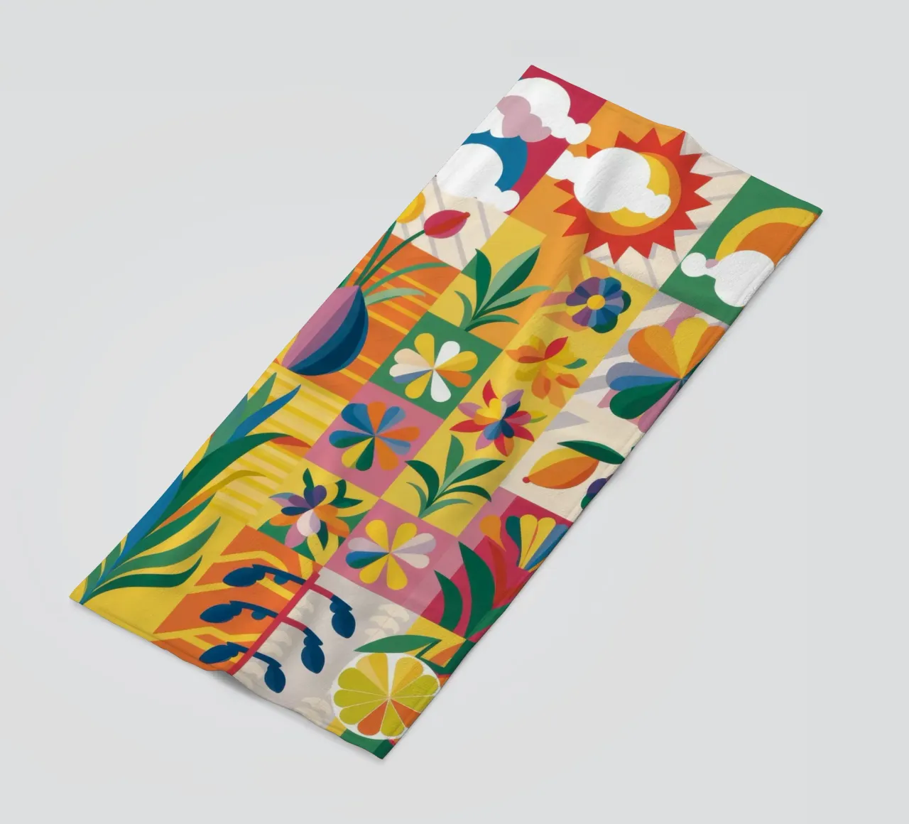 Giardino eclettico Patchwork telo mare da Solar Paint