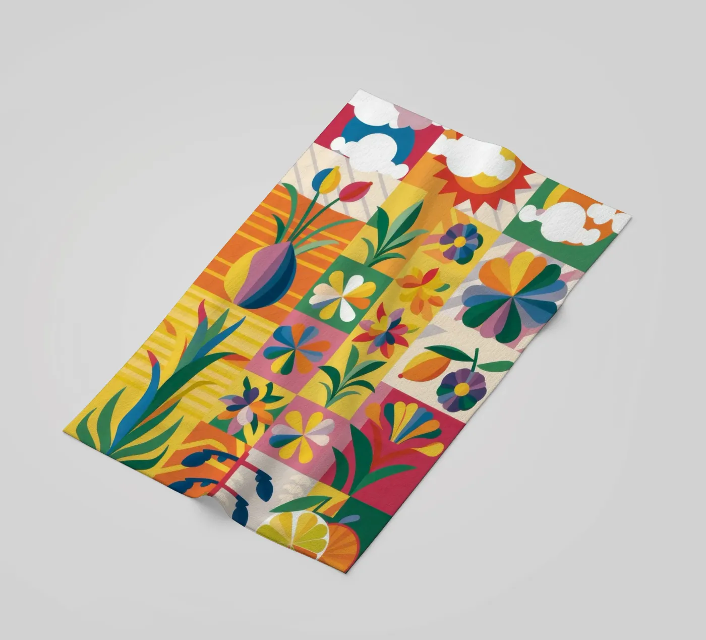 Eclectic Garden Patchwork strandhanddoek van Solar Paint