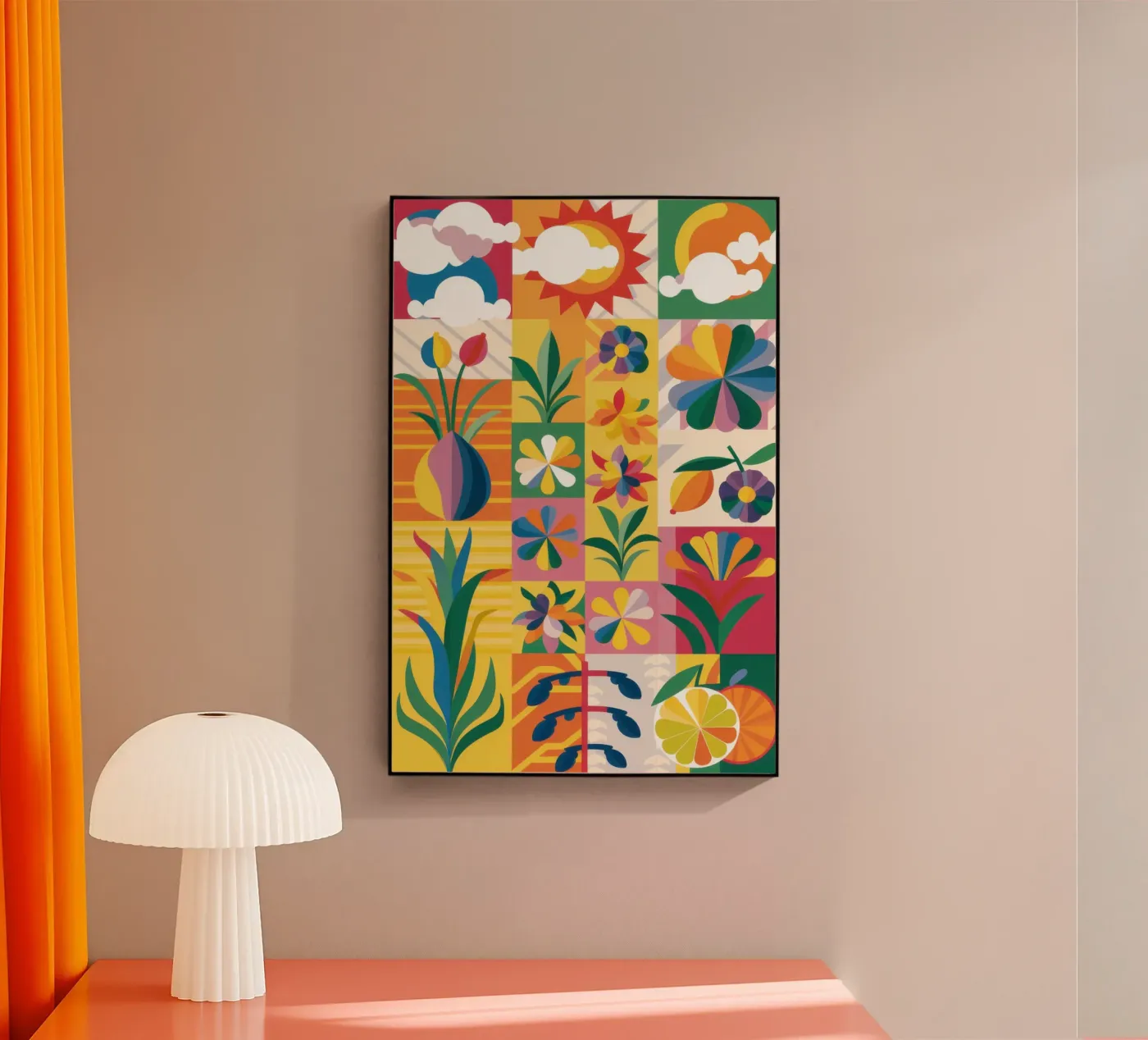 Eclectische tuin patchwork acryl van Solar Paint