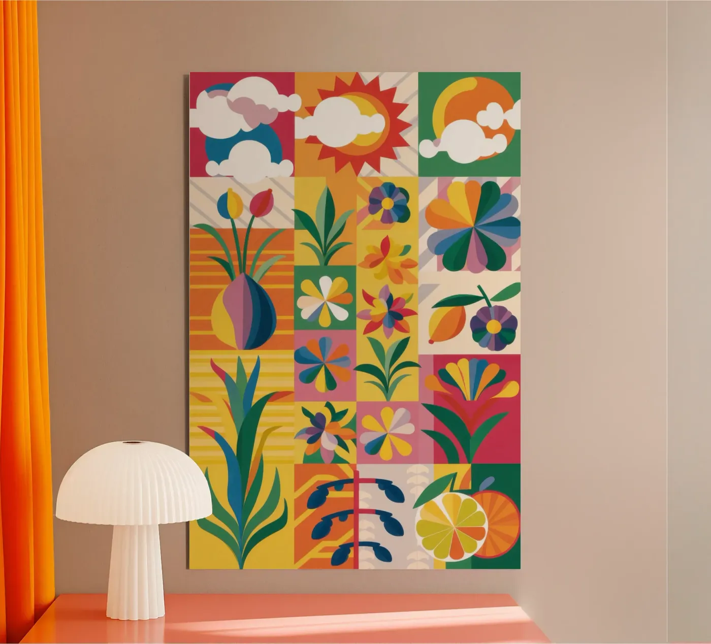 Eclectic Garden Patchwork pannello forex da Solar Paint