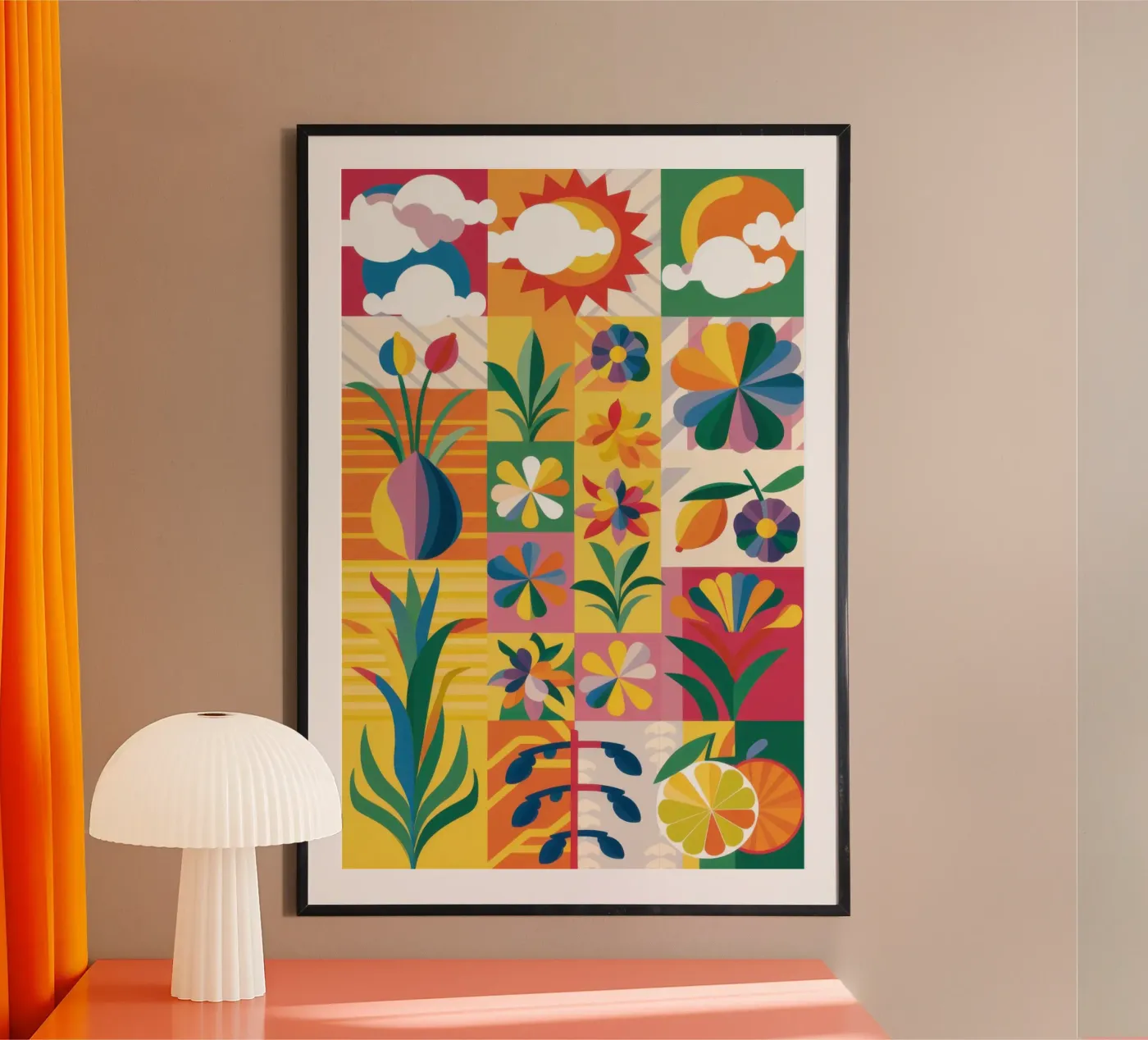 Patchwork de jardin éclectique poster de Solar Paint