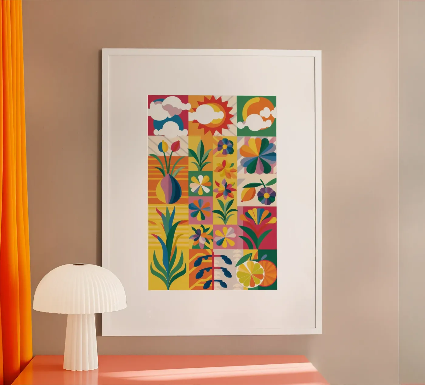 Patchwork de jardin éclectique poster de Solar Paint