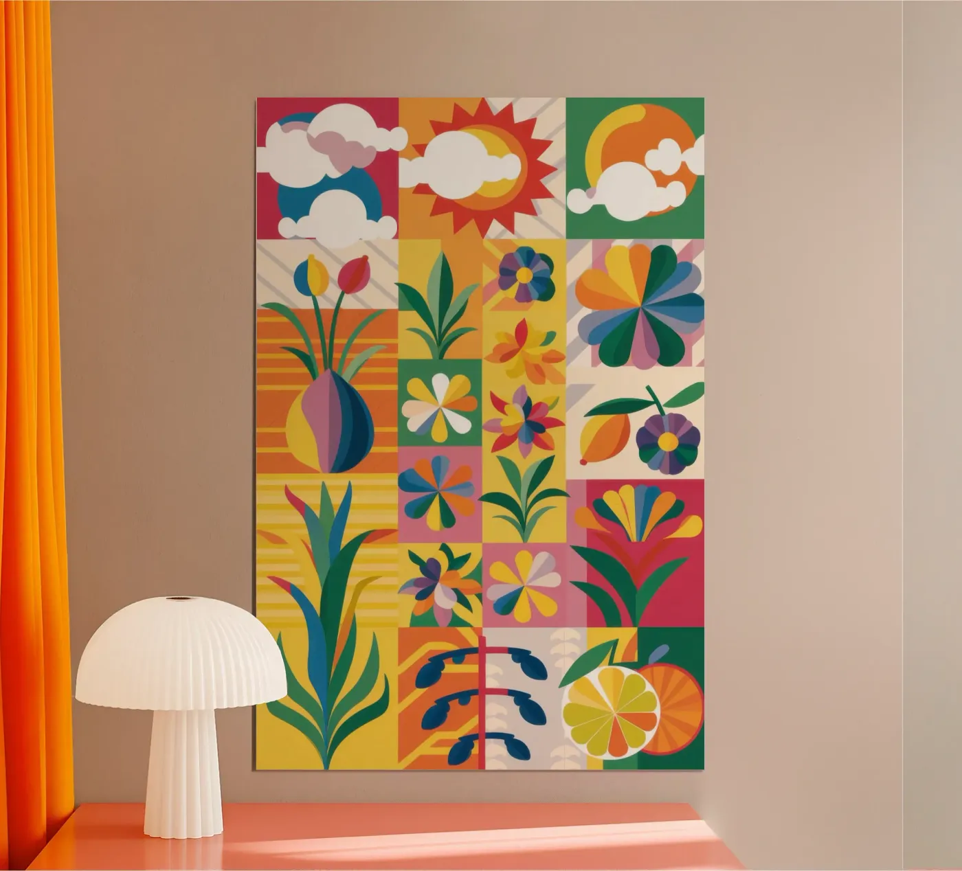 Patchwork de jardin éclectique poster de Solar Paint