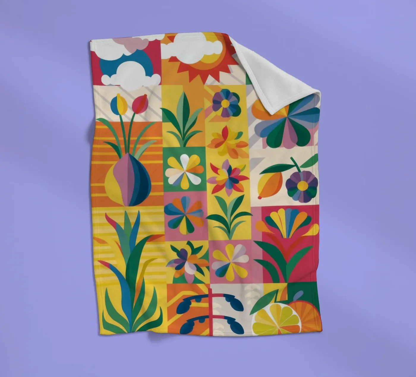 Eklektischer Garten Patchwork Fleecedecke von Solar Paint