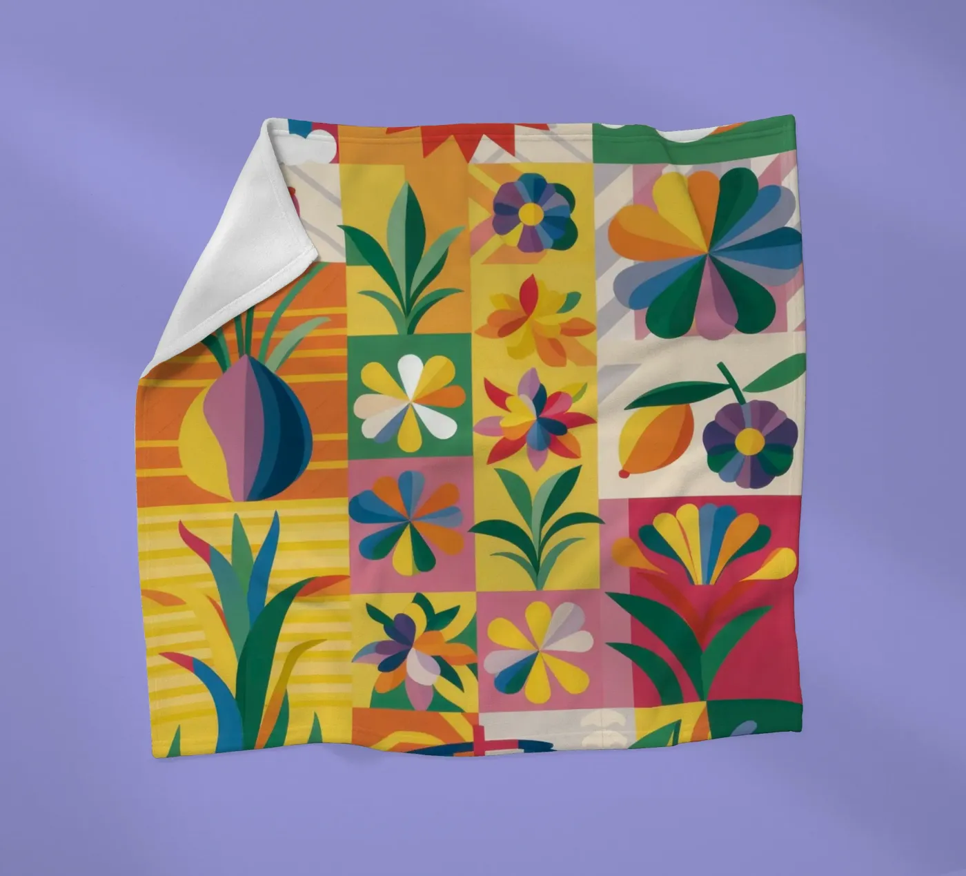 Eklektischer Garten Patchwork Fleecedecke von Solar Paint