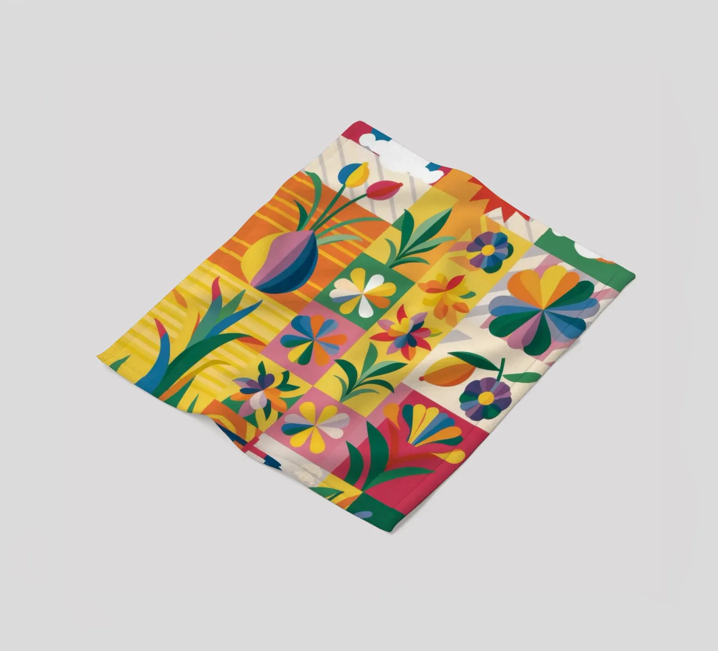 Eklektischer Garten Patchwork Fleecedecke von Solar Paint