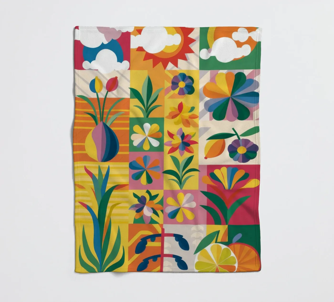 Eklektischer Garten Patchwork Fleecedecke von Solar Paint