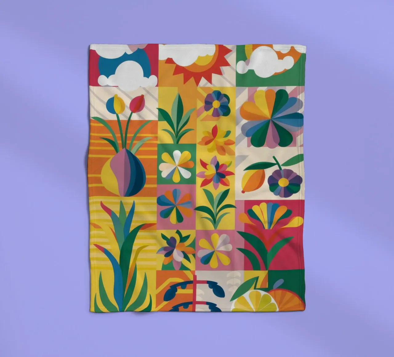 Eklektischer Garten Patchwork Fleecedecke von Solar Paint