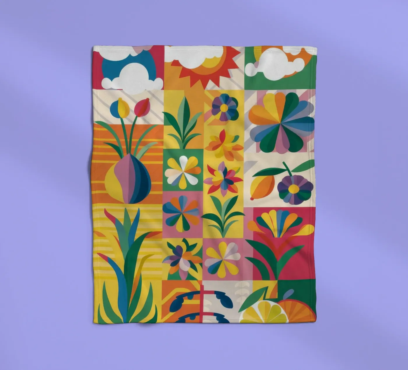 Eklektischer Garten Patchwork Fleecedecke von Solar Paint