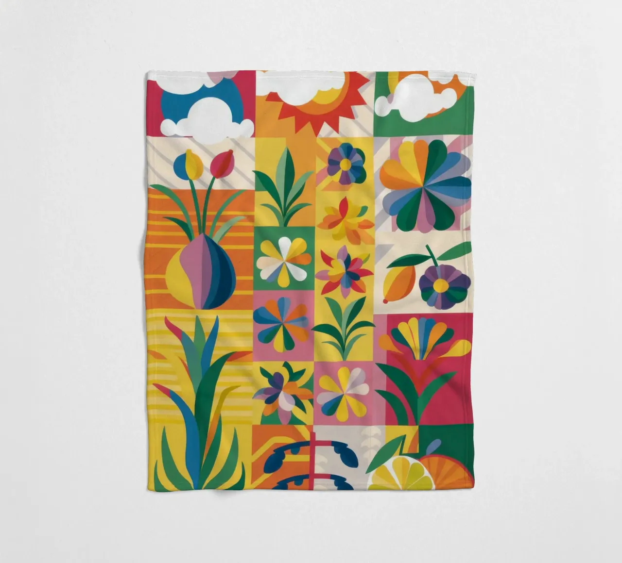 Eklektischer Garten Patchwork Fleecedecke von Solar Paint