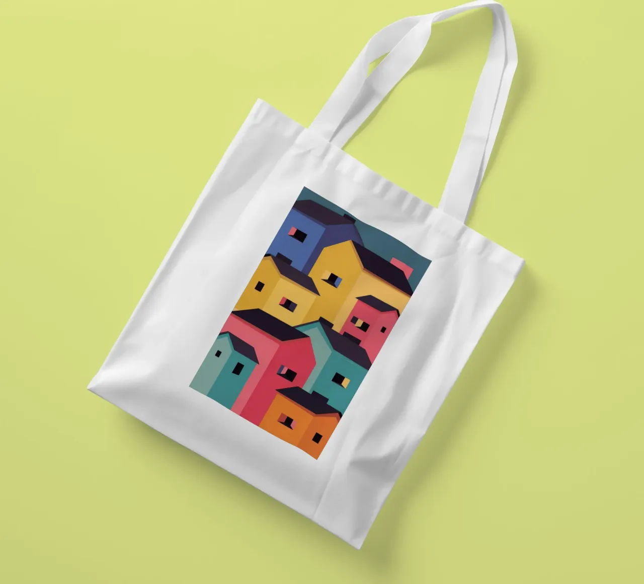 Villaggio colorato in collina borsa in juta da Frosh Pallete