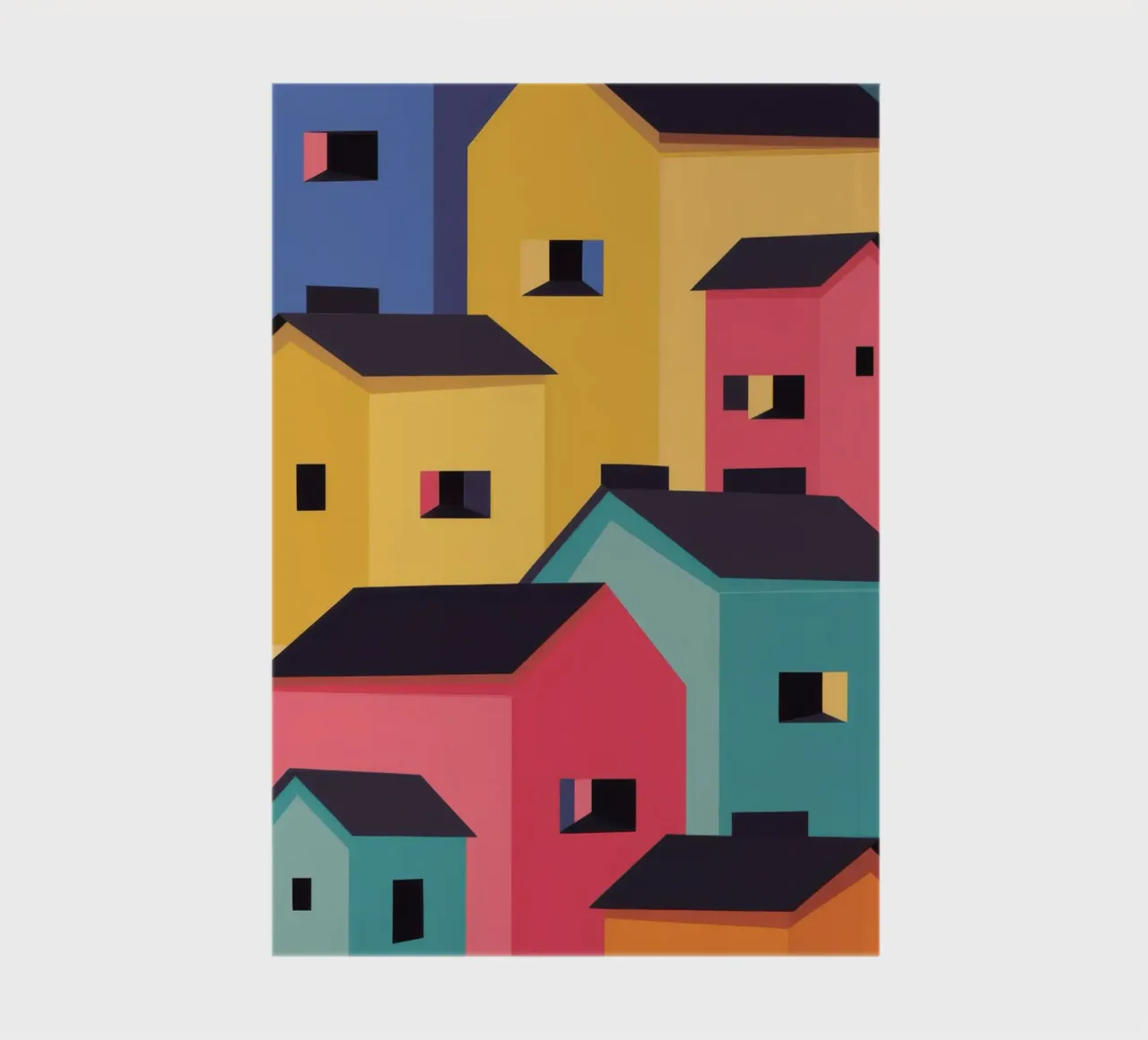 Village coloré à flanc de colline carnet de notes de Frosh Pallete