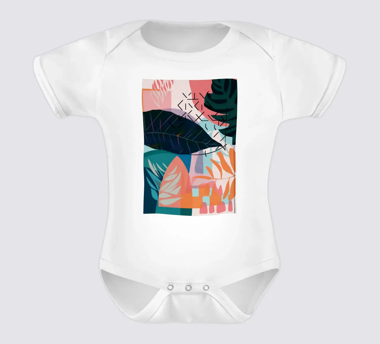 Haze tropicale pastello body neonato maniche corte da Lunar Valentina