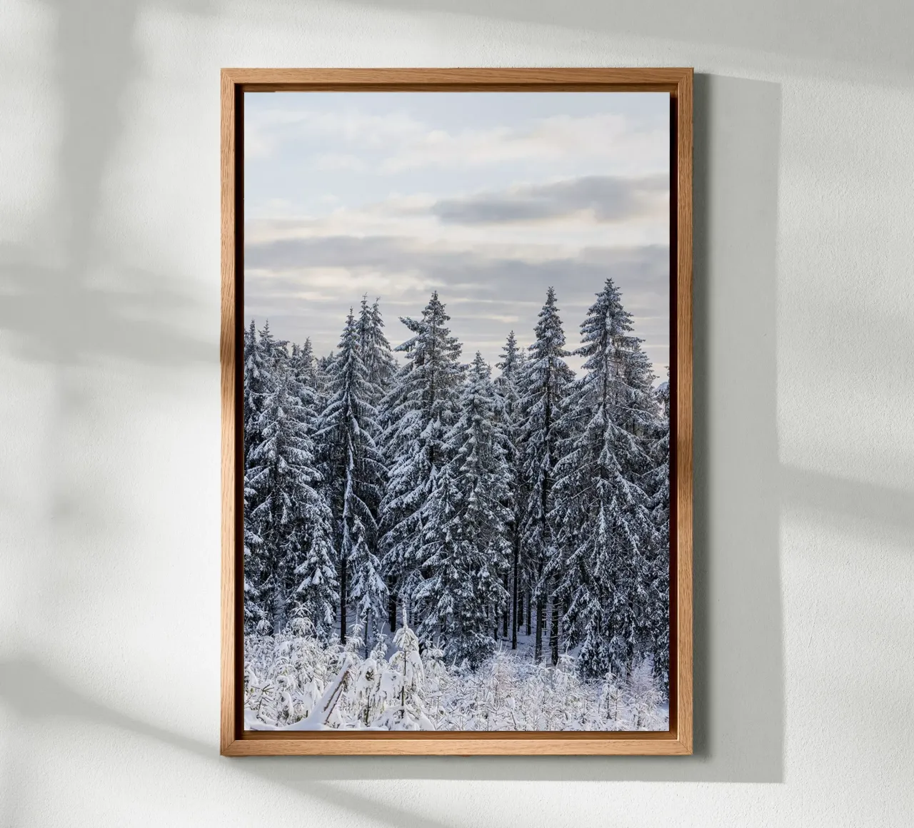 Snow Covered Trees 2 tela con Cornice a cassetta da Mareike Böhmer Photography