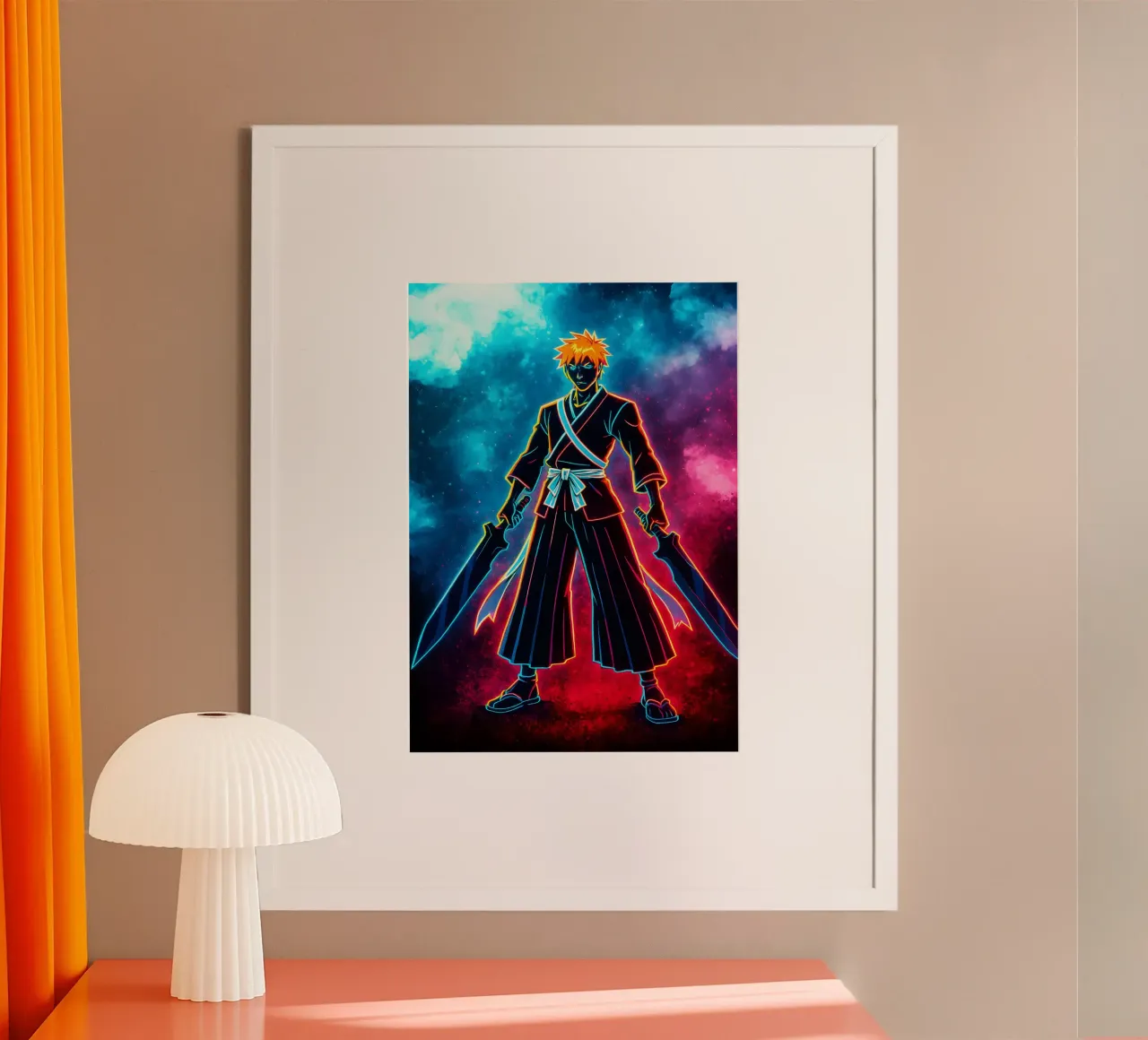 Soul Of Bleach Ichigo Kurosaki poster con telaio in alluminio da DGSoulheroes