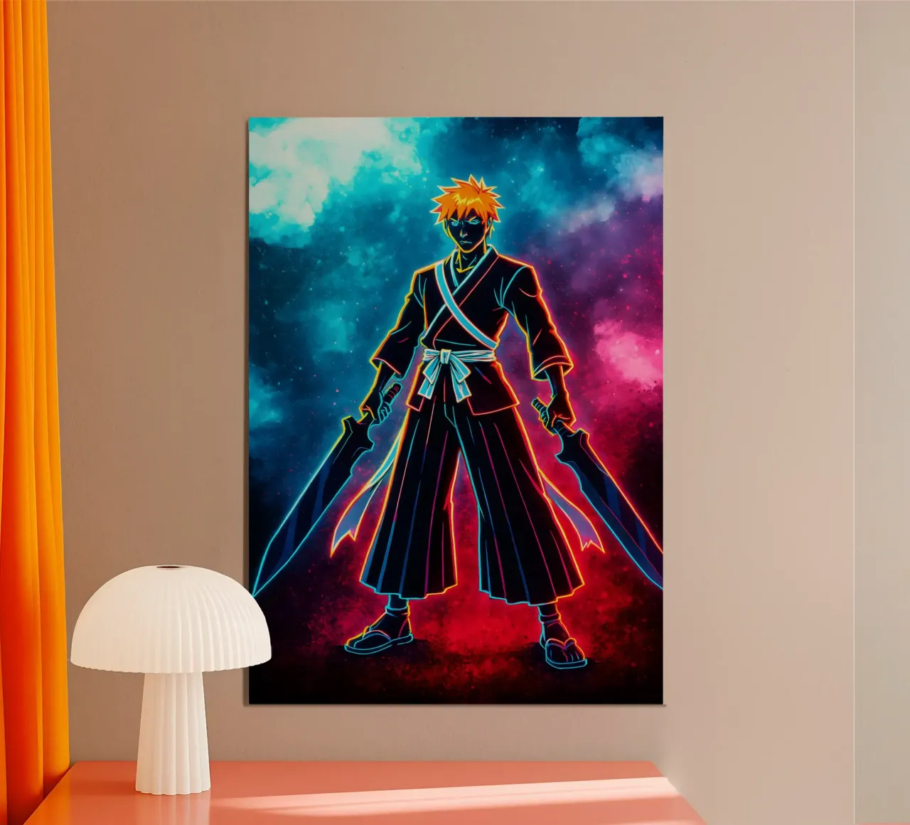 Soul Of Bleach Ichigo Kurosaki poster con telaio in alluminio da DGSoulheroes