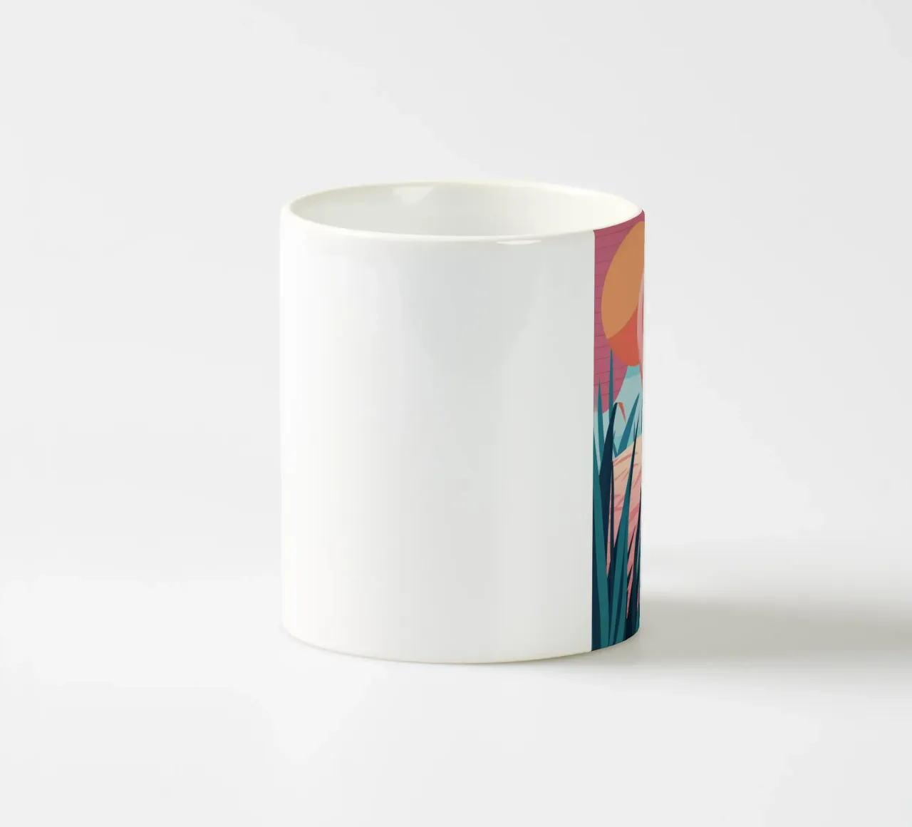 Fenicottero elegante in fiore tazza in ceramica da Solar Paint