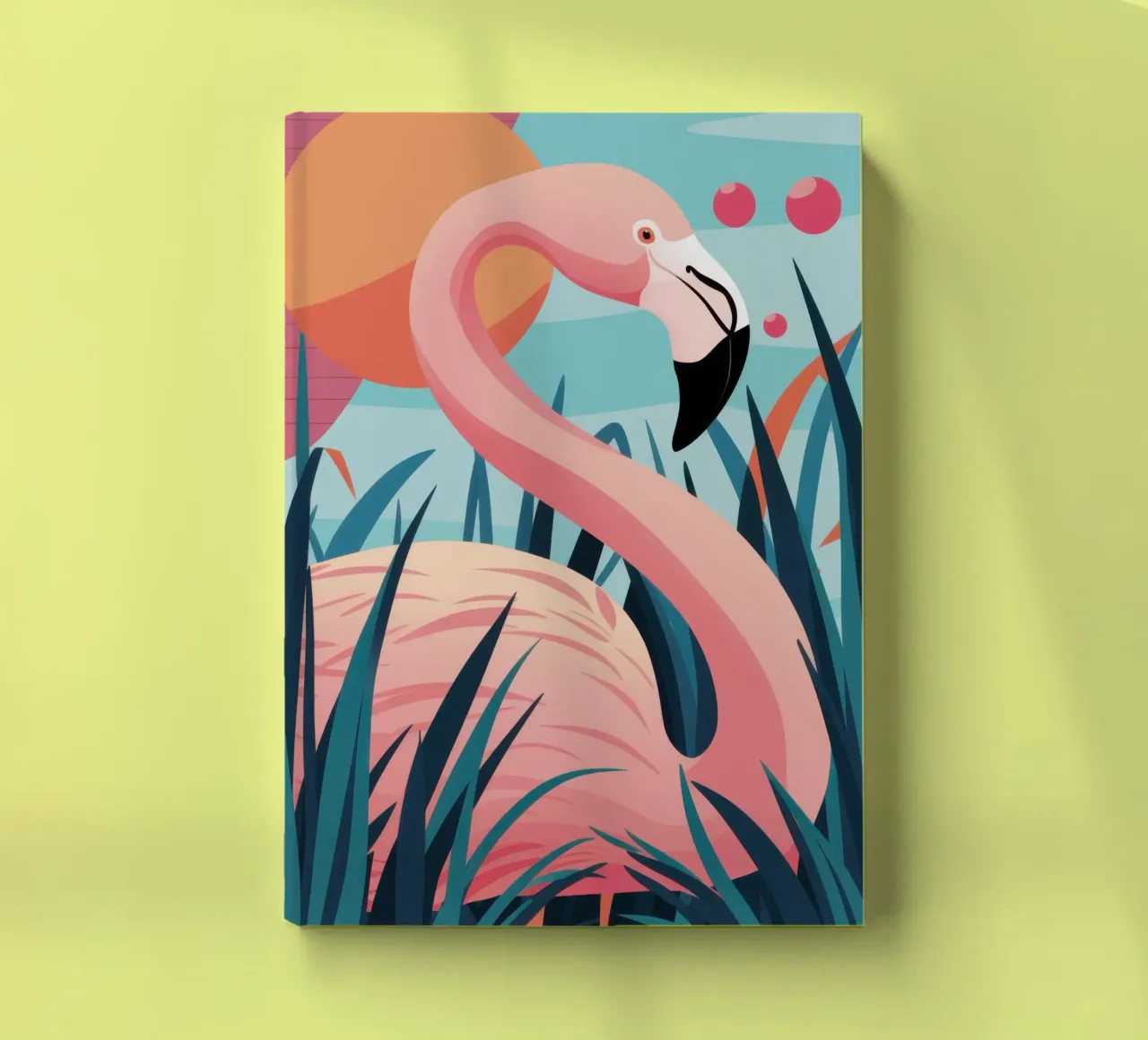 Elegant Flamingo Bloom notebook by Solar Paint