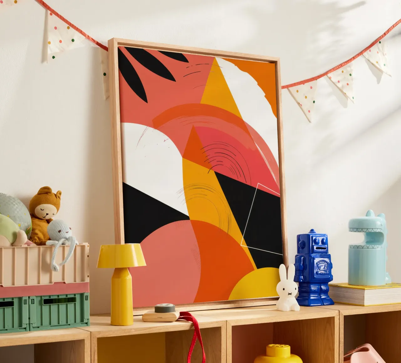 Abstract Flamingo Form canvas by Bring Haven