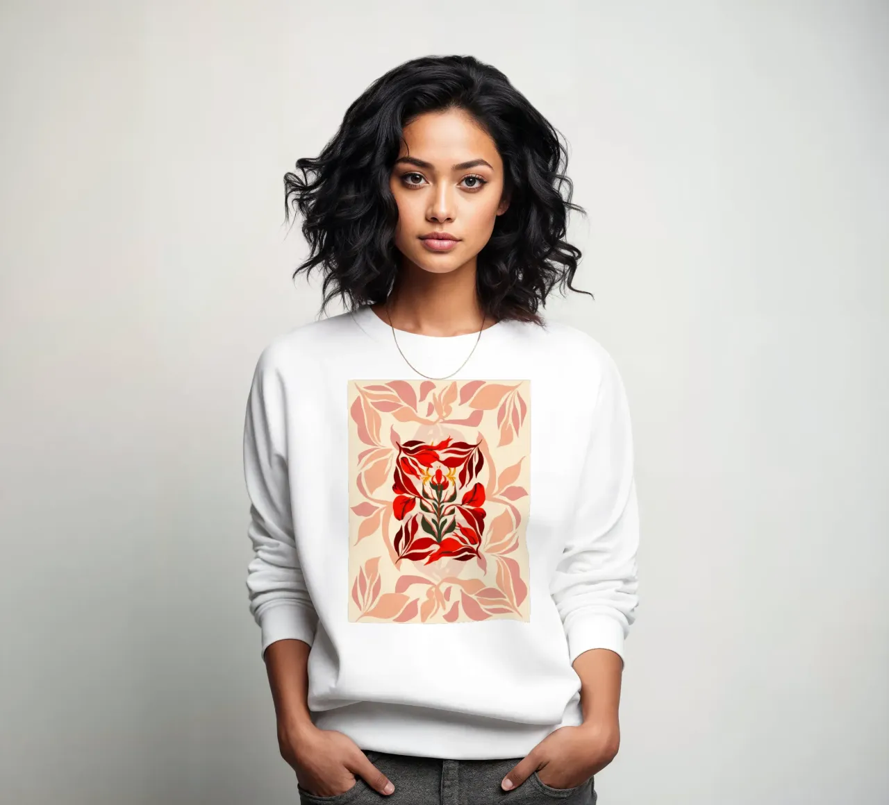Gewölbtes karminrotes Laub Sweatshirt von Frosh Pallete