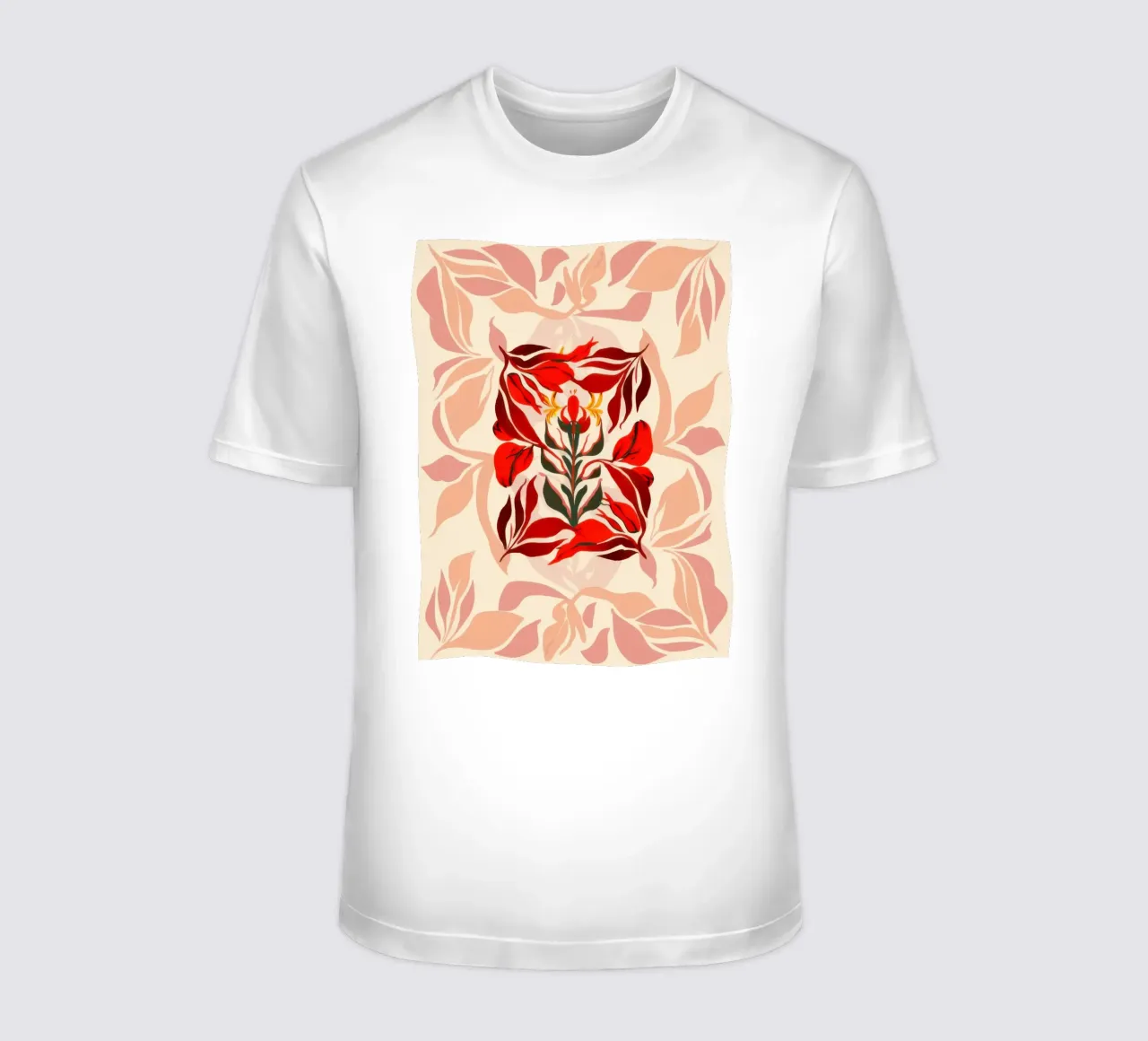 Gewölbtes karminrotes Laub T-Shirt von Frosh Pallete