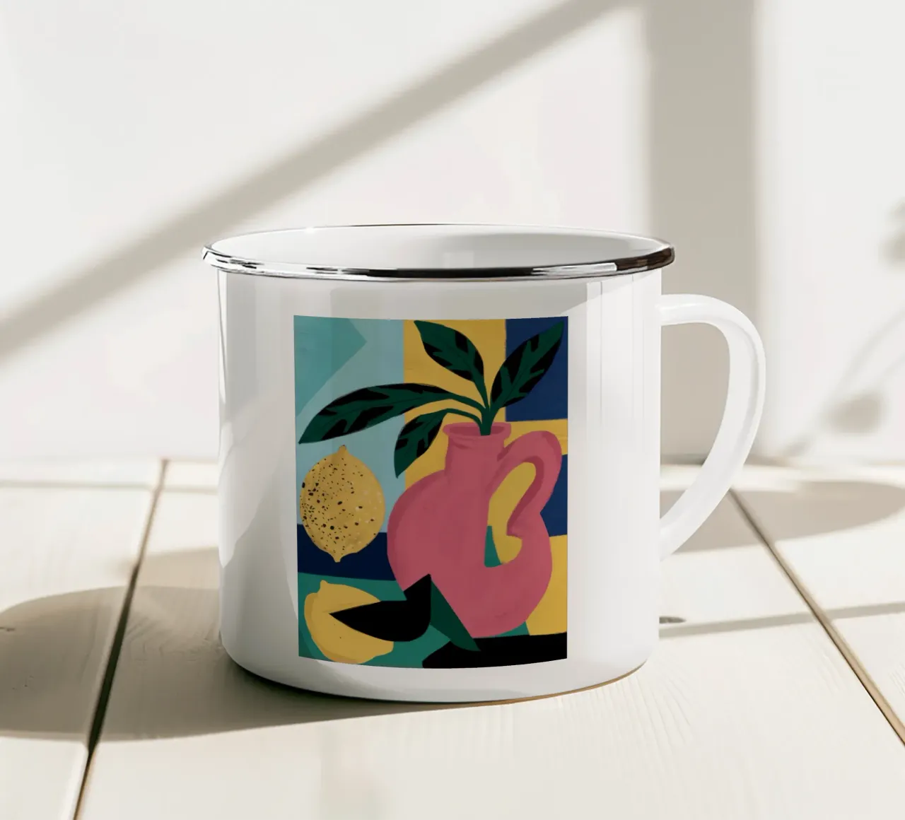 Forme giocose e strutturate tazza in smalto da Bring Haven