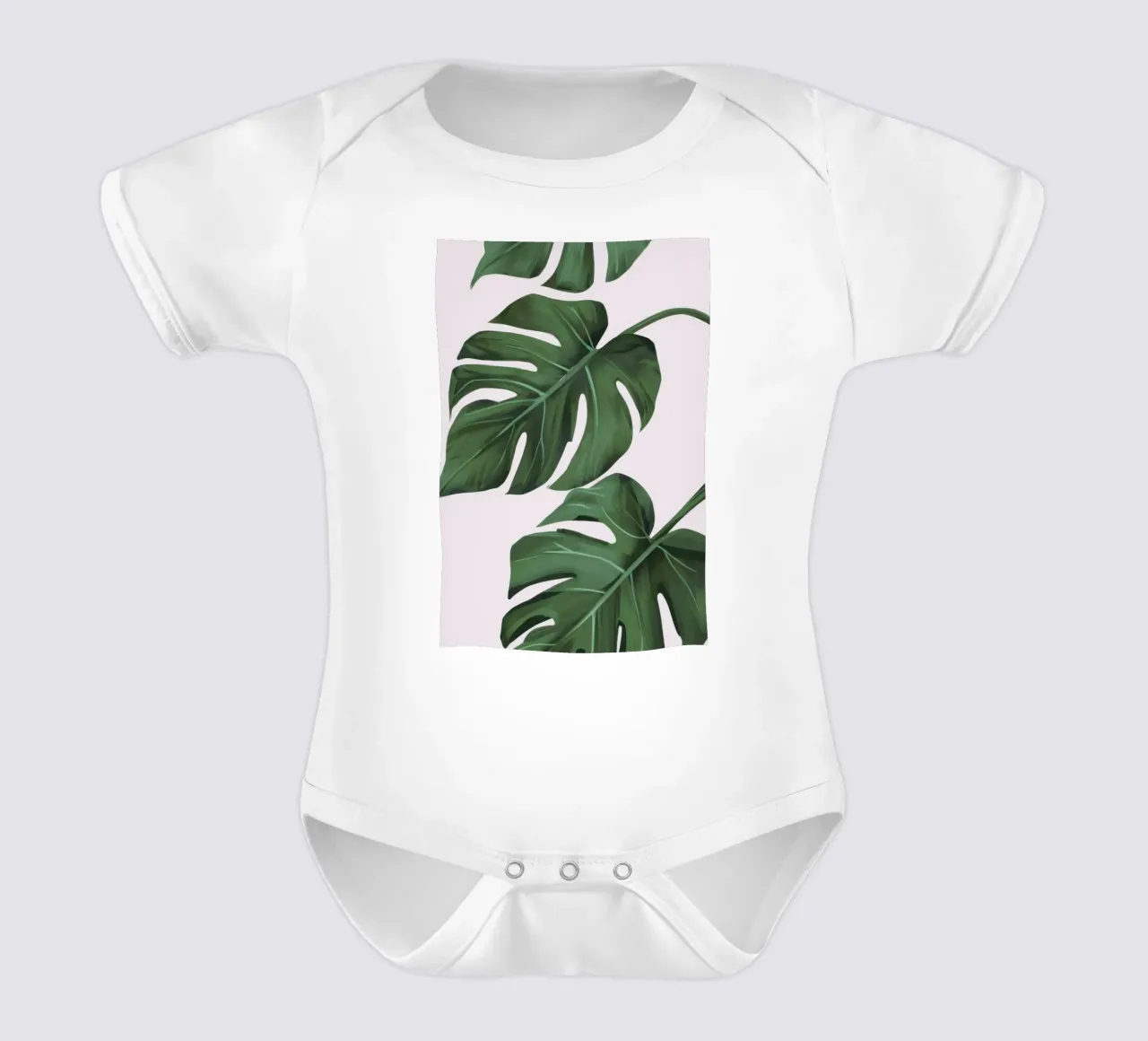 Foglie rigogliose di Monstera body neonato maniche corte da Frosh Pallete