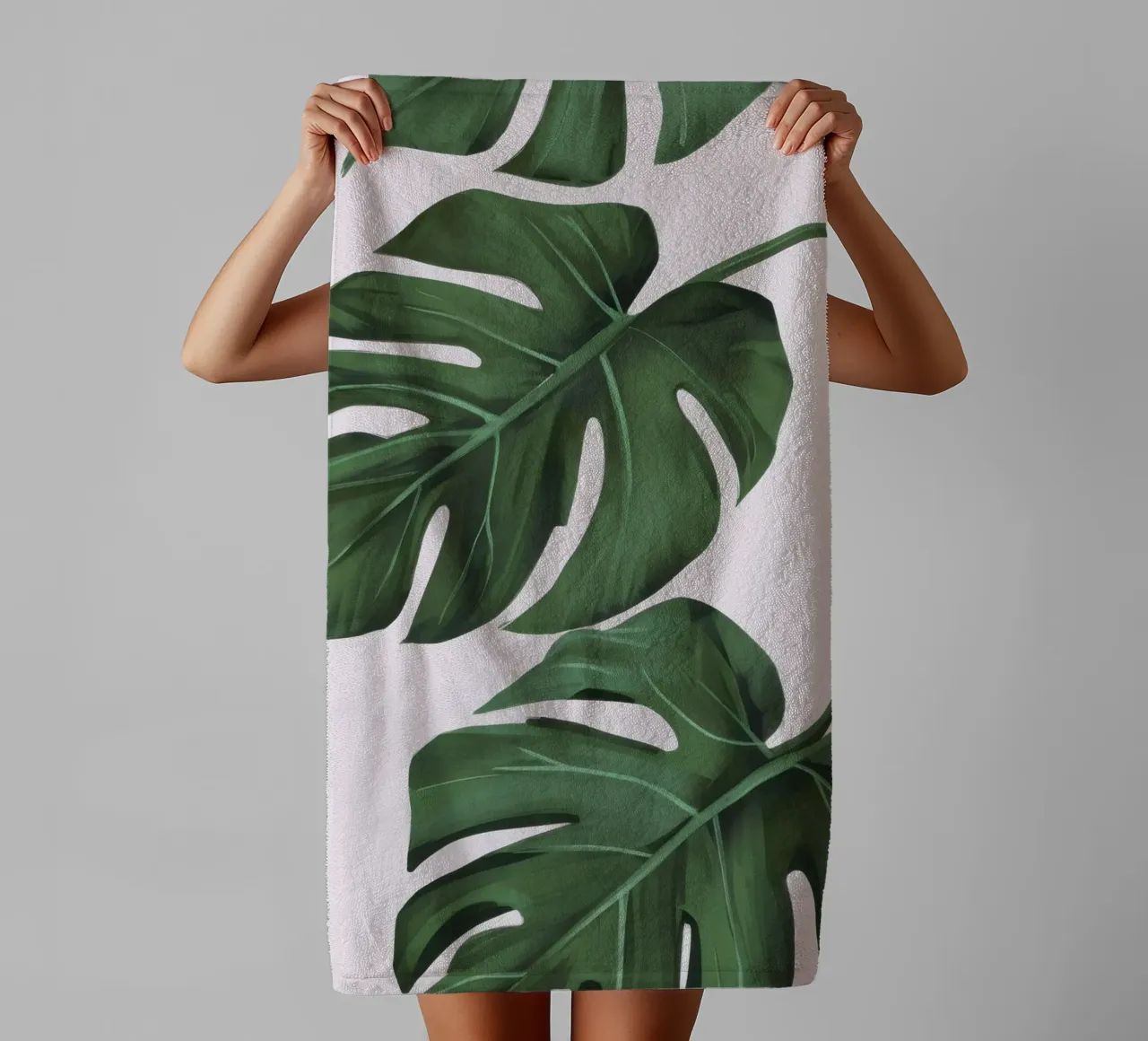 Foglie rigogliose di Monstera asciugamano da bagno da Frosh Pallete