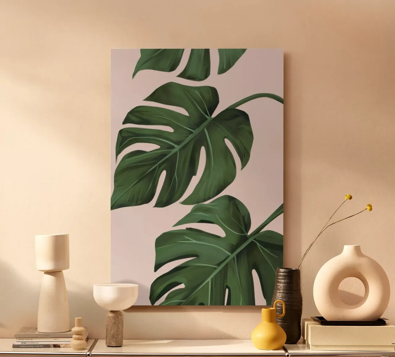 Foglie rigogliose di Monstera pannello forex da Frosh Pallete
