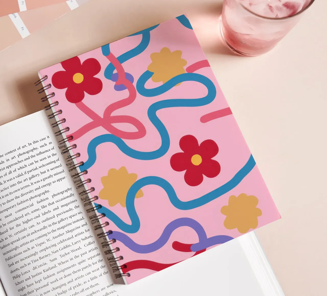 Joyful Abstract Squiggles spiral notebook by Solar Paint