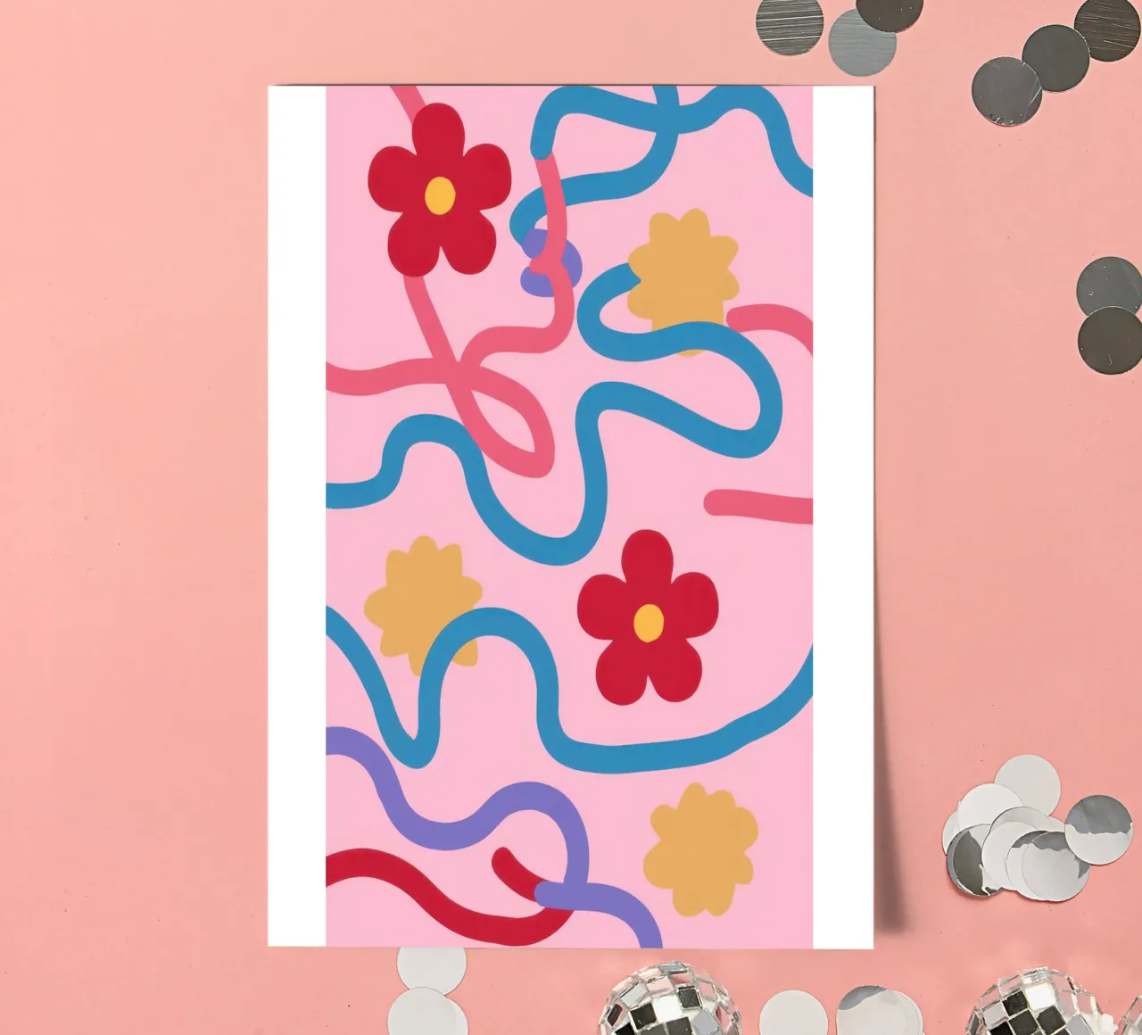 Fröhliche abstrakte Squiggles Stickerbogen von Solar Paint