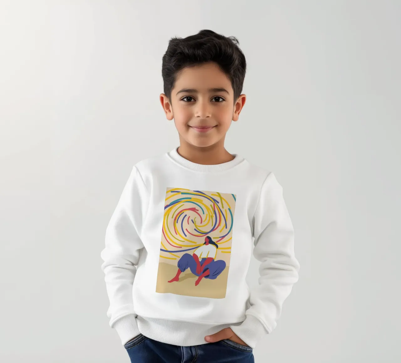 Vortice interno cromatico felpa bambino da Bring Haven