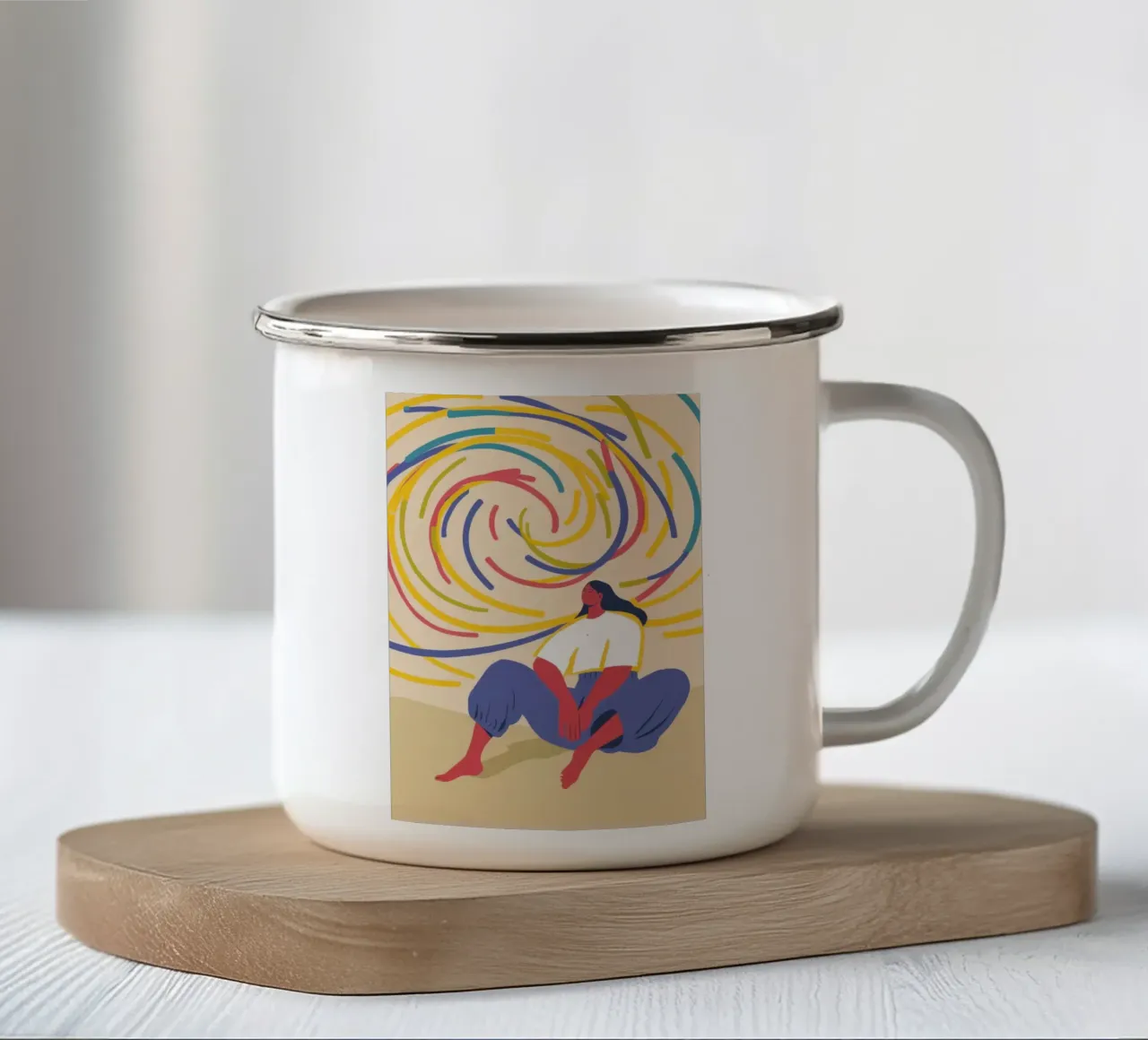 Vortice interno cromatico tazza in smalto da Bring Haven