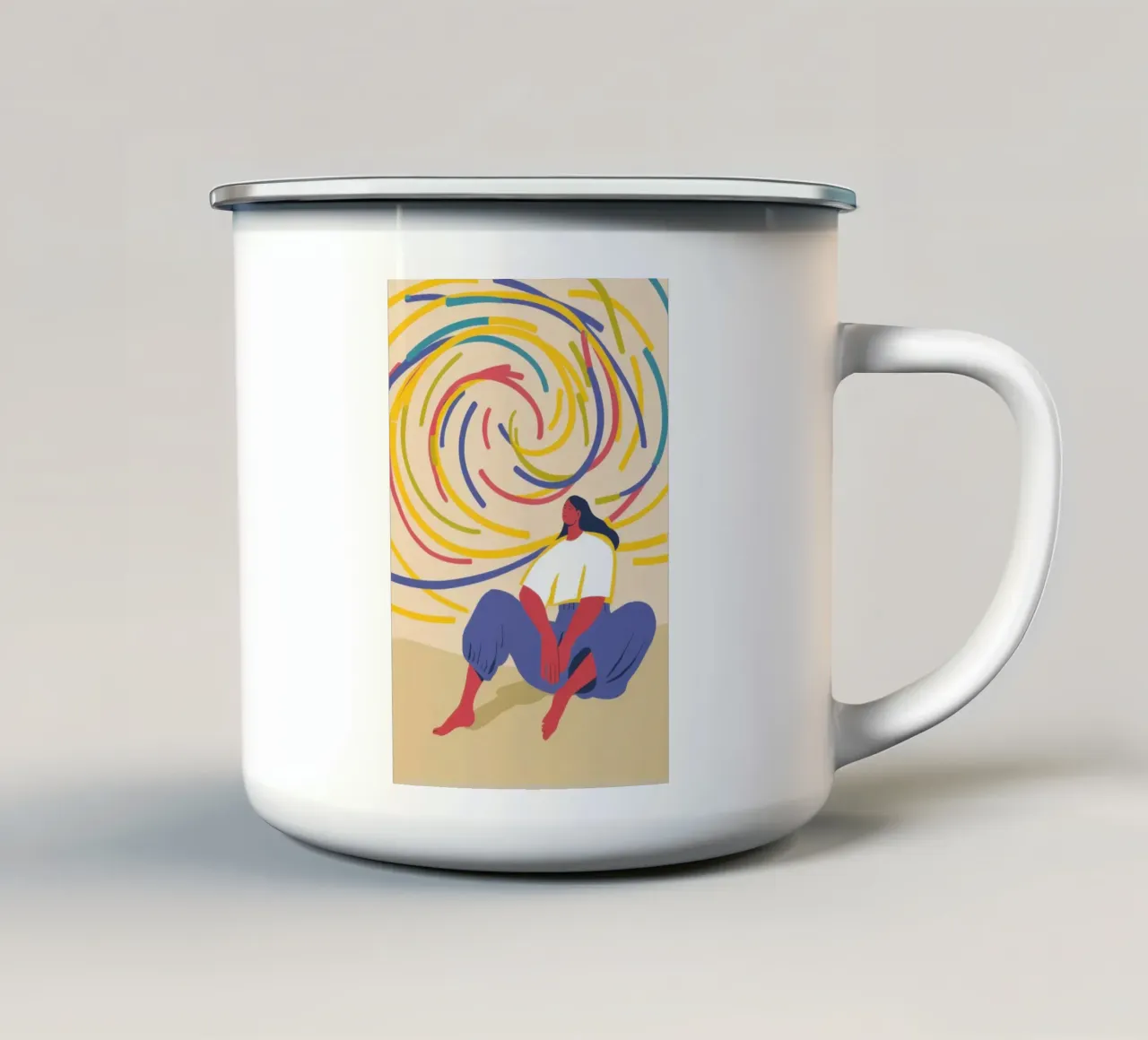 Vortice interno cromatico tazza in smalto da Bring Haven