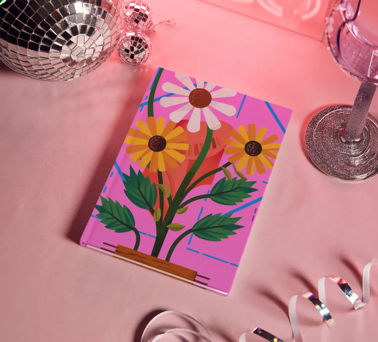 Geometric Daisy View notebook by Bring Haven