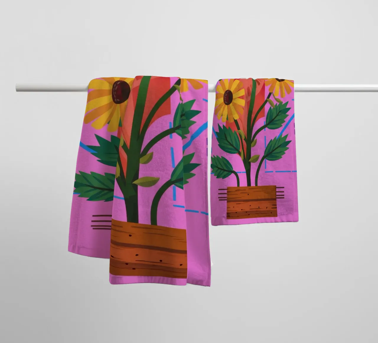 Geometric Daisy View towel by Bring Haven