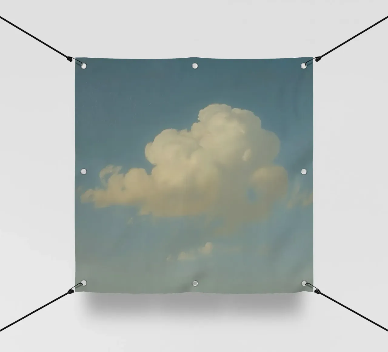 Una soffice nuvola bianca alla deriva in un cielo azzurro e limpido telo in pvc da DesignDoodle