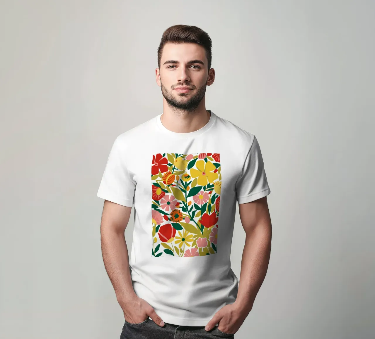 Gouden klaproos weide t-shirt van Lunar Valentina