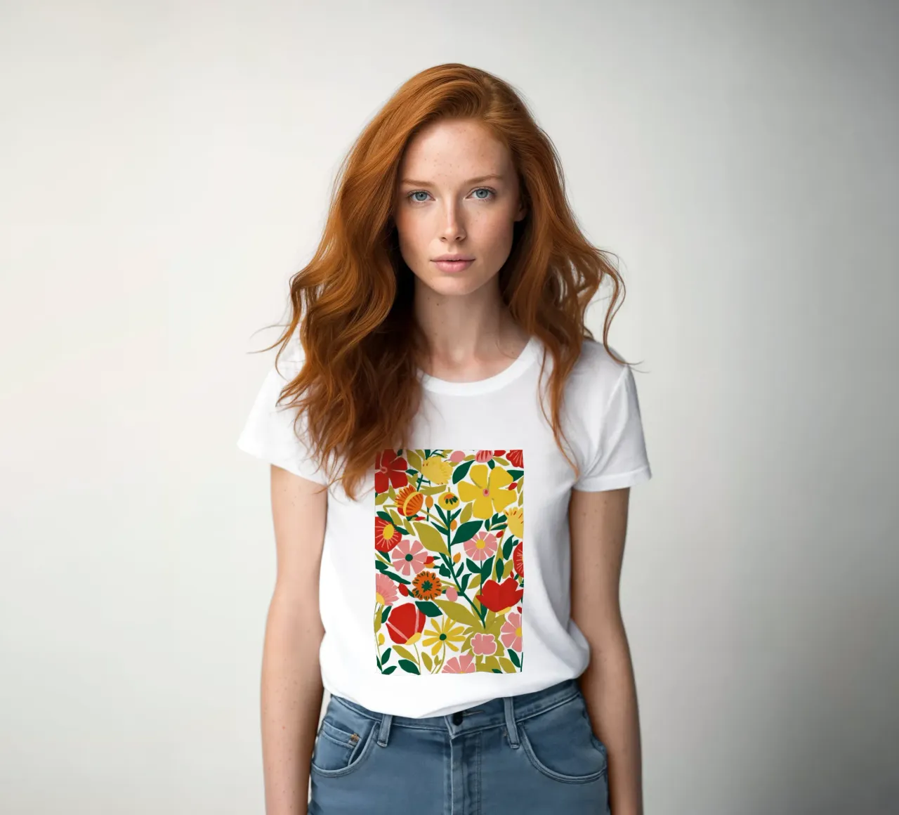 Gouden klaproos weide dames t-shirt getailleerd van Lunar Valentina