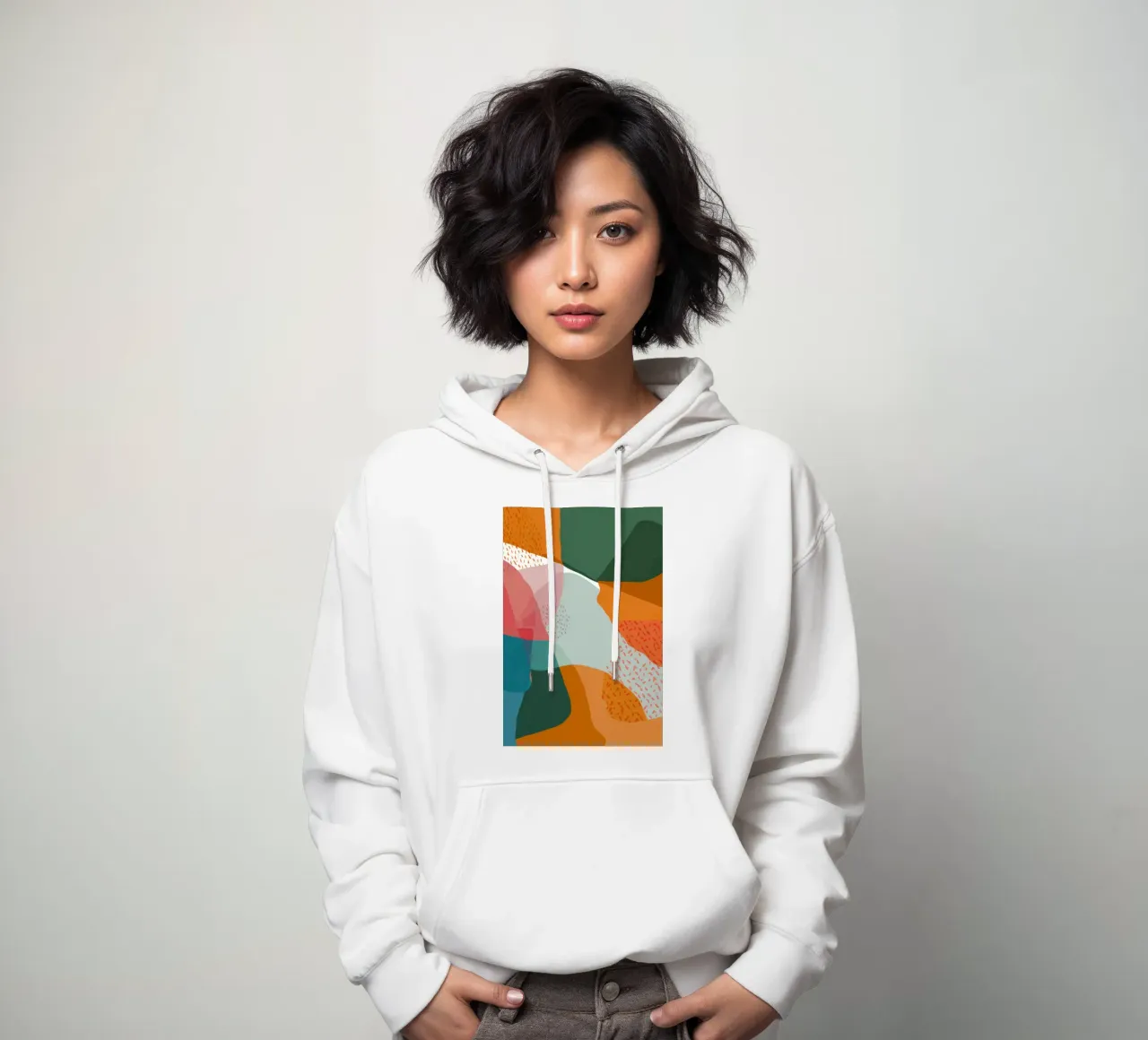 Stratificato astratto testuale felpa con cappuccio da Bring Haven